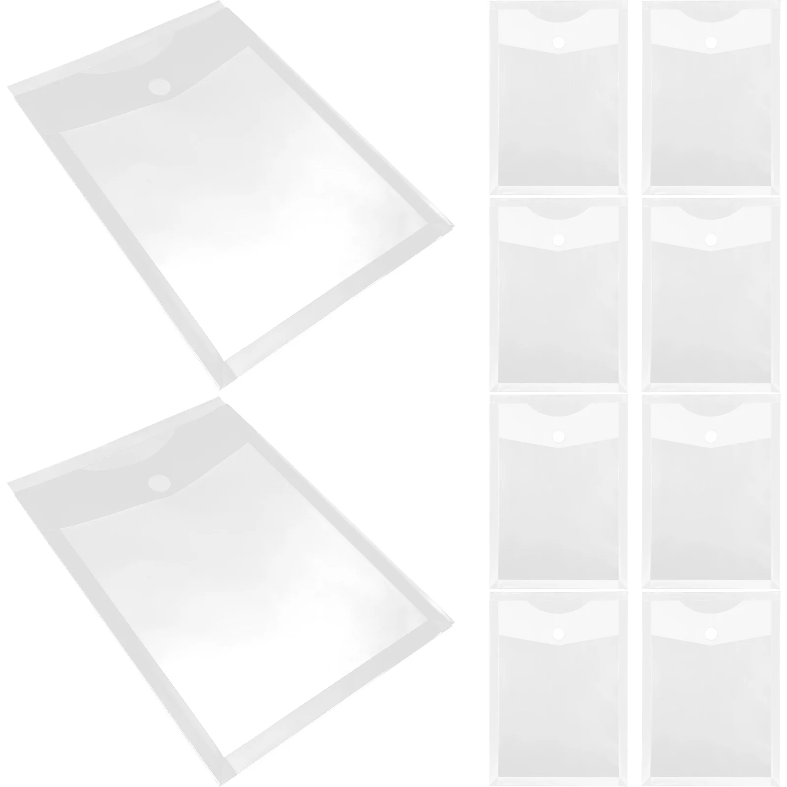 

10pcs Cardboard Storage Bags A4 White File Organizer Transparent Document Folders Scrapbooking Supplies Lightweight Durable