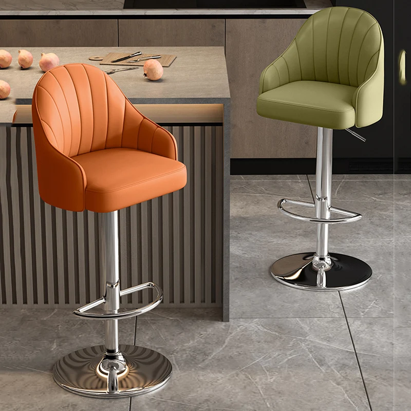 Modern Design Bar Stool Minimalistic Silver European Stylish Bar Stool Modern Swivel Sillas Para Barra De Cocina Furniture