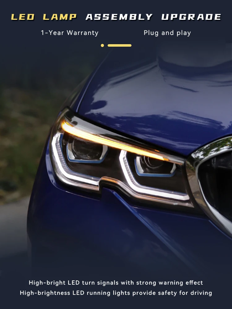 A Pair of Car Stuff Modified For BMW 3 Series G20 G28 2020-2022 Front Light DRL Head Lamp LED Plug And Play Tool Accessories