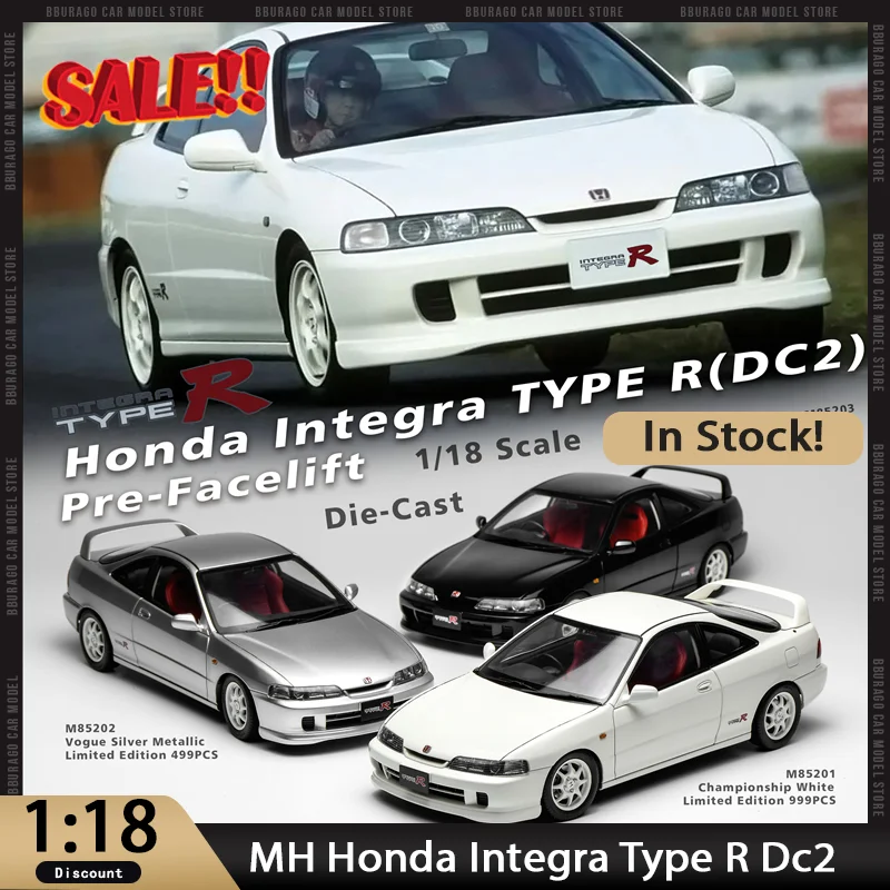 

New In Stock Mh 1:18 Honda Integra Type R Dc2 Early Edition Alloy Car Fully Open Miniature Diecast Honda Ornaments Custom Toys