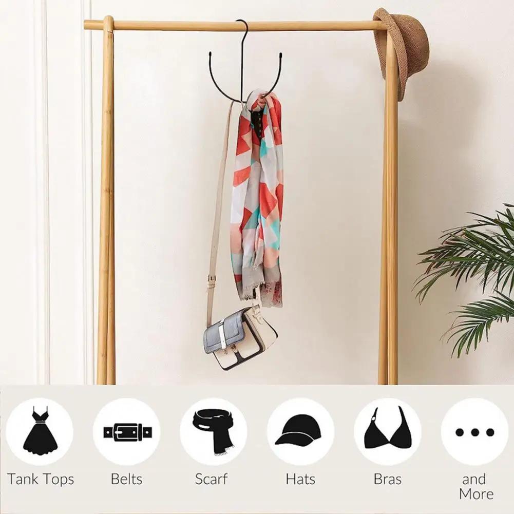 Belt Hanger U Shaped Anti-drop Heavy Duty Iron Multifunctional Space Saving Tie Scarf Camisole Hat Bag Hook Home Supplies