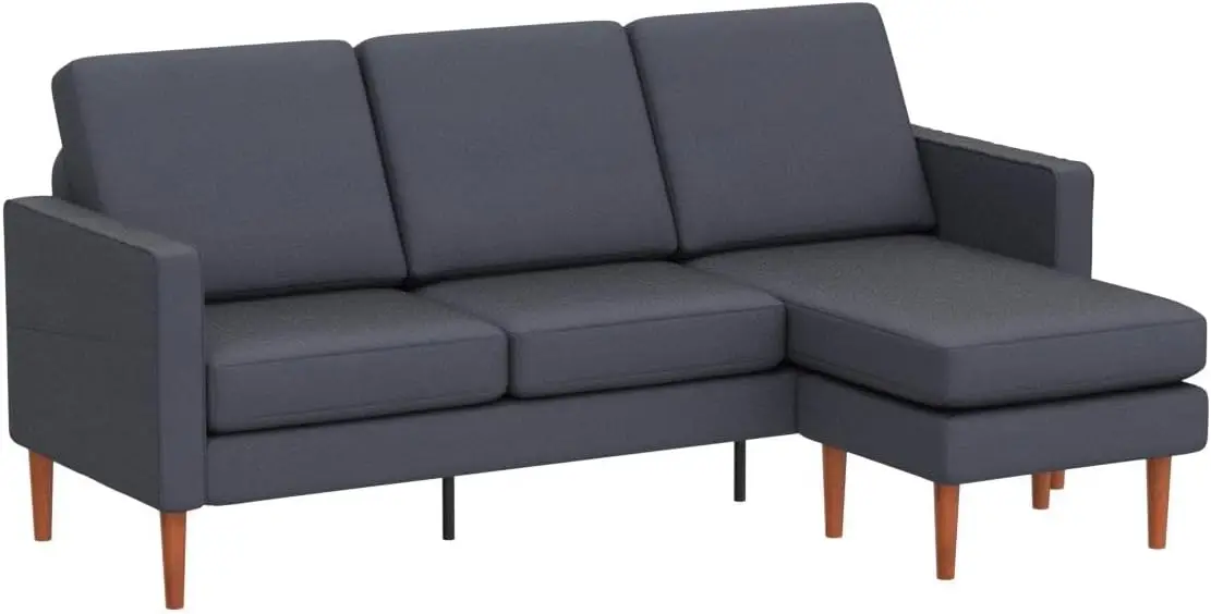 

Convertible Sectional Sofa 71" L Shaped Modern Sofa Couch w/ Removable Ottoman Living Room Furniture for Small Space, Dark Gray