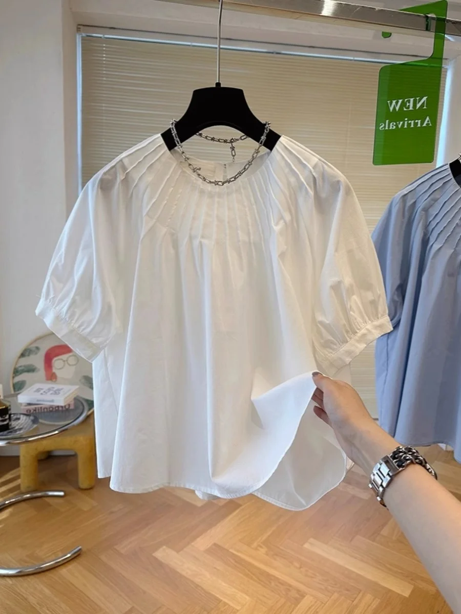 Cute Doll Sle Bubble Sve irt Donna ort Sve round Ne Design Sense Faionable Camicetta ampia coreana giovanile