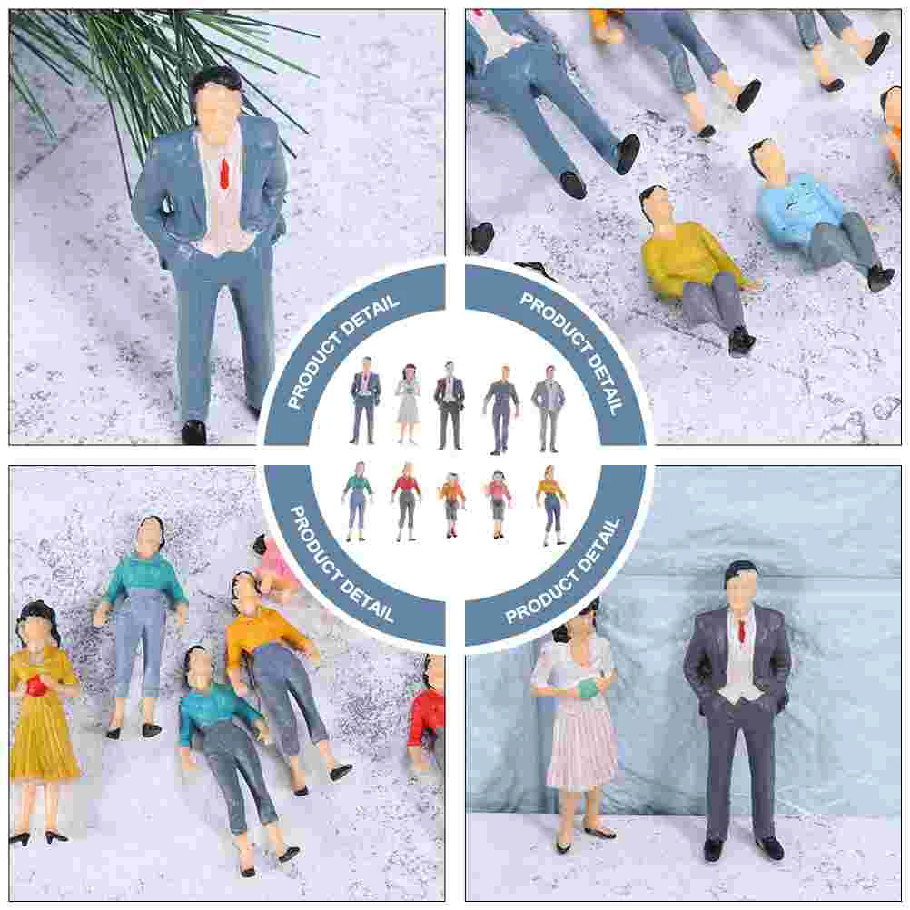 30 PCS Model Man Models Scale People Figures Miniature Plastic Painted Plastic Figurines