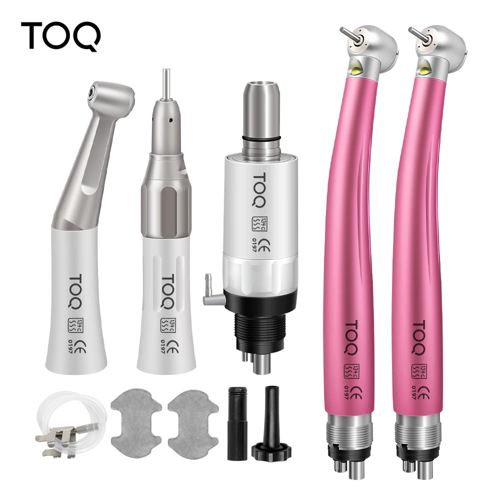 TOQ Dental External Low Speed Handpiece Set With Light Three-way Water Spray Whole Type Dental Tools Kit Dental Equipment
