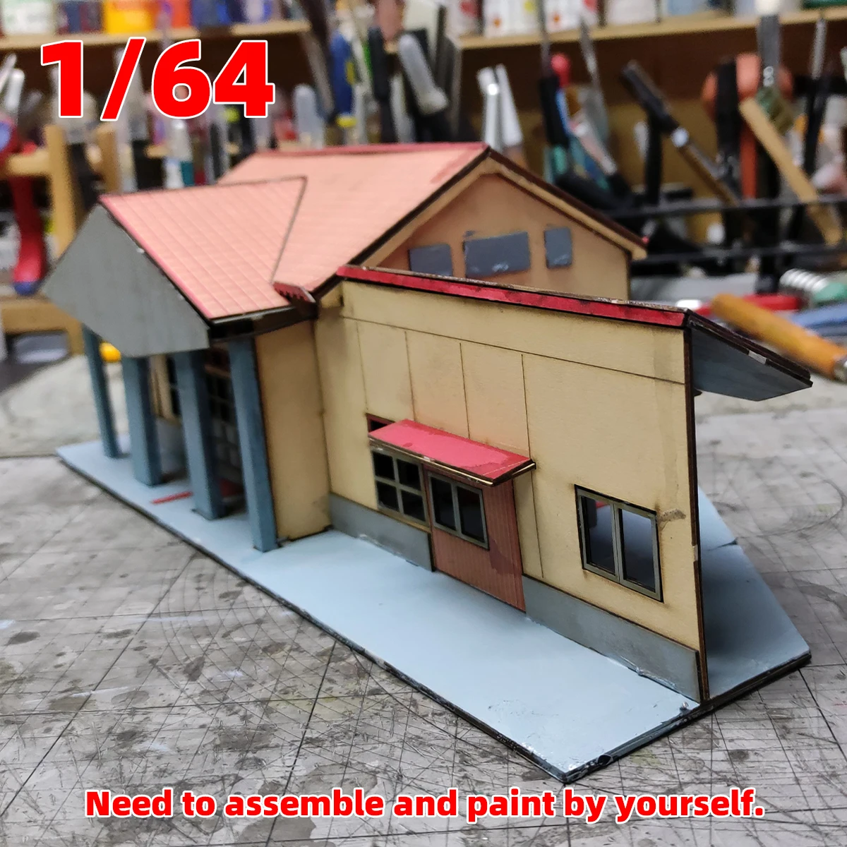 Architektonisches Modellbausatz Sandtisch-Modell Eisenbahn Bahnhof Busstation Diorama Maßstabsmodellbausatz 1/64 1/72 1/87 1/150 – Detail 2