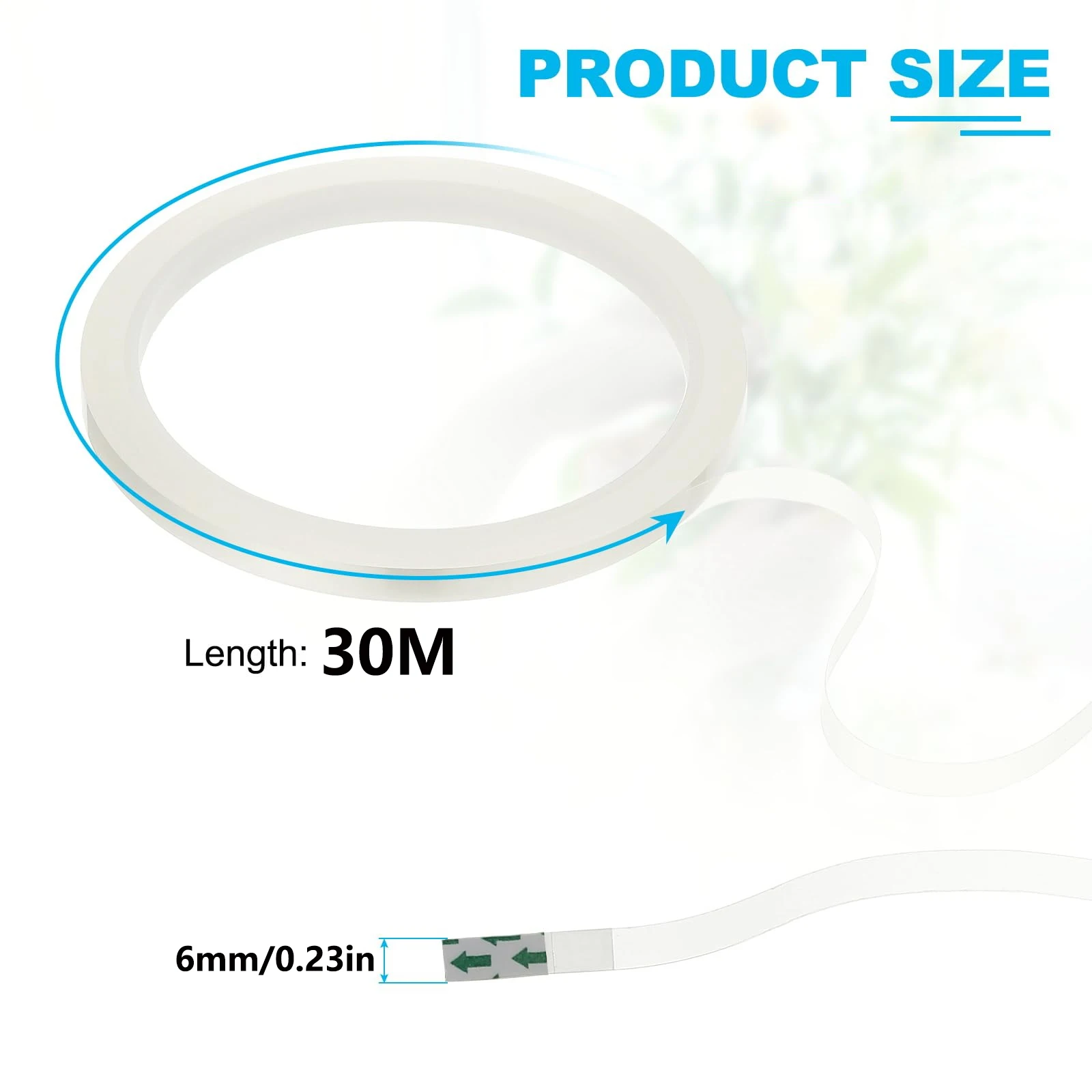2 Rolls of Floral Tape, Resin Flower Stem Packaging Tape, Transparent Bouquet Craft Project Waist Tape, Flexible and Durable