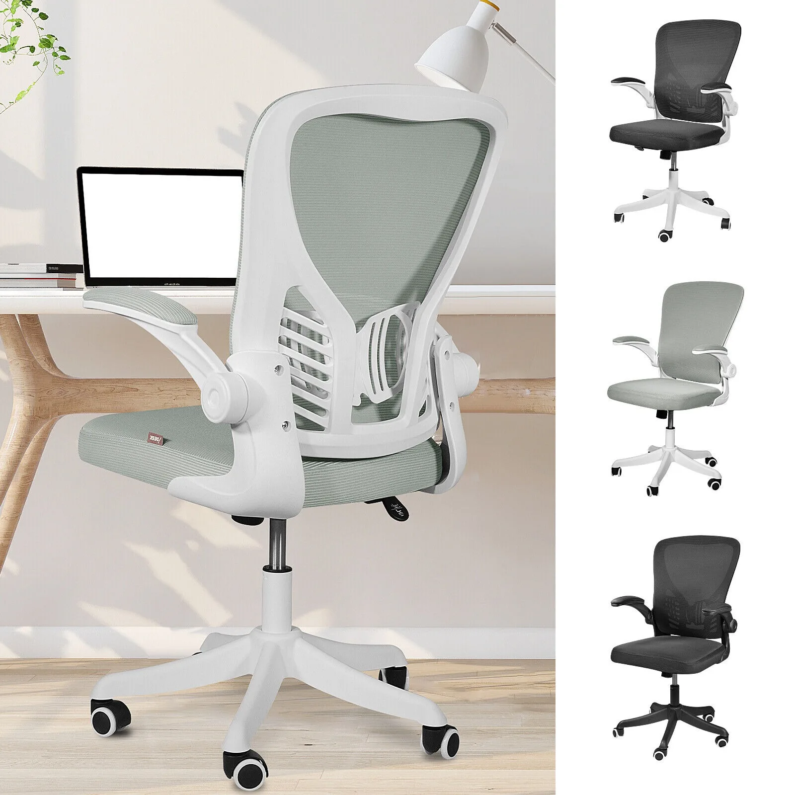 Foldable Home Office Mesh Chair Swivel Computer Desk Task Chair Flip-up Armrests United States