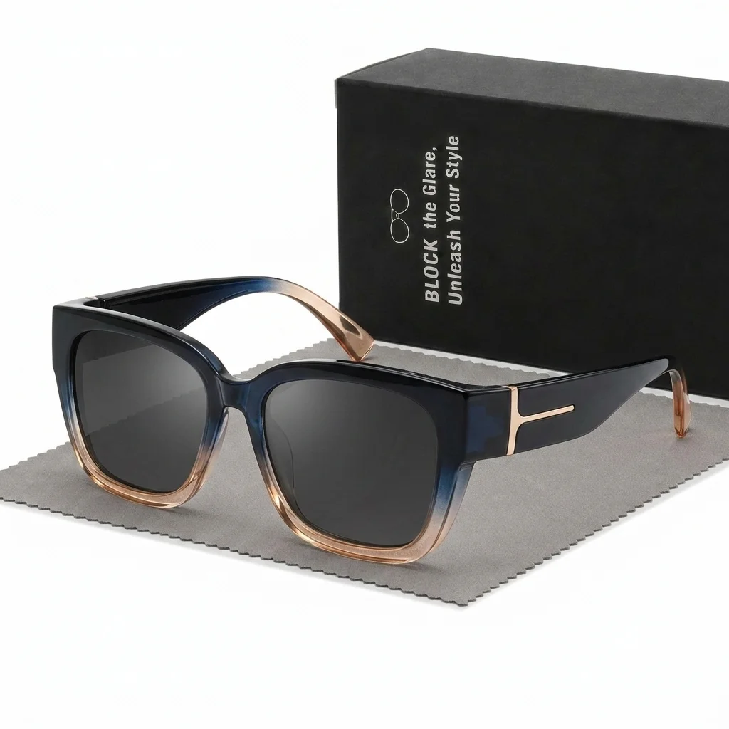 

COOLEAR Polarised Over Glasses Sunglasses Womens Anti-Glare Trendy Square Shades With Wrap-Around Design UV400 Protection