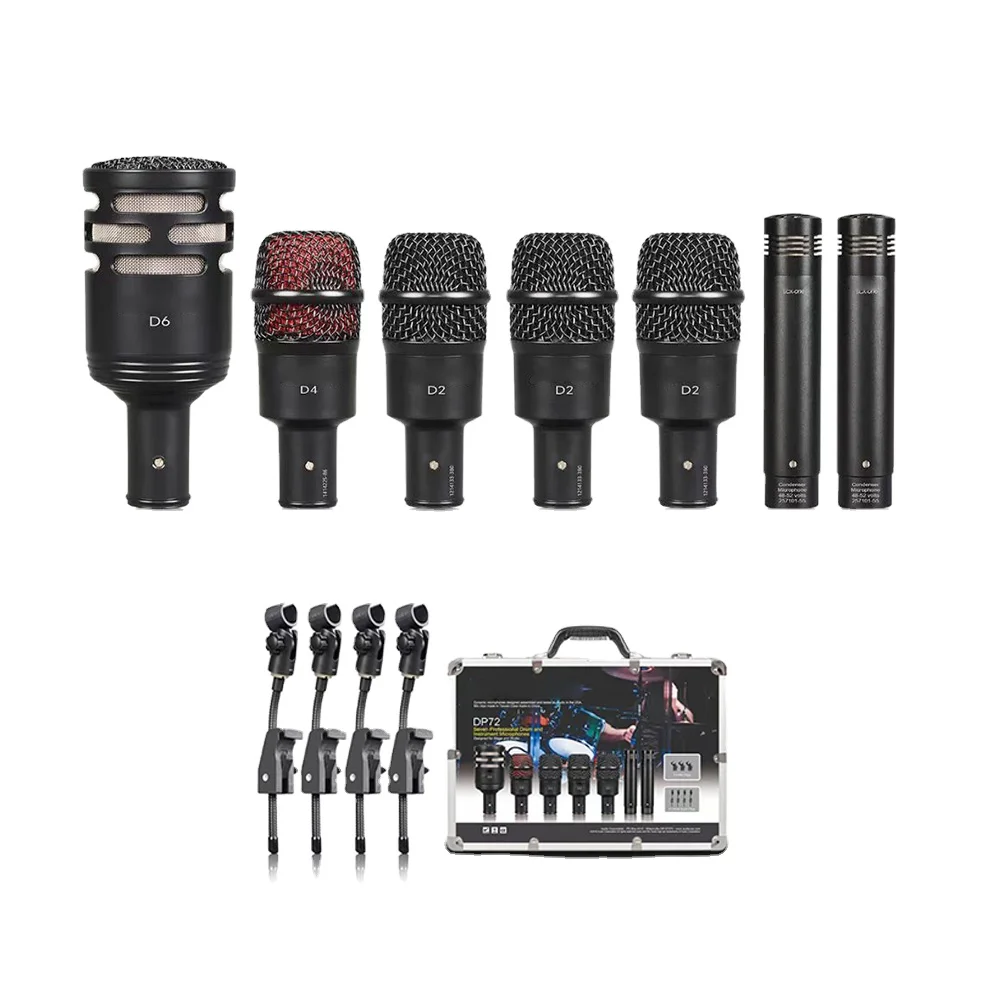 TLF Audix DP72 Professional Drum Microphone Kit Musical Instrument 7 Pcs Mic for Drum Set Professional