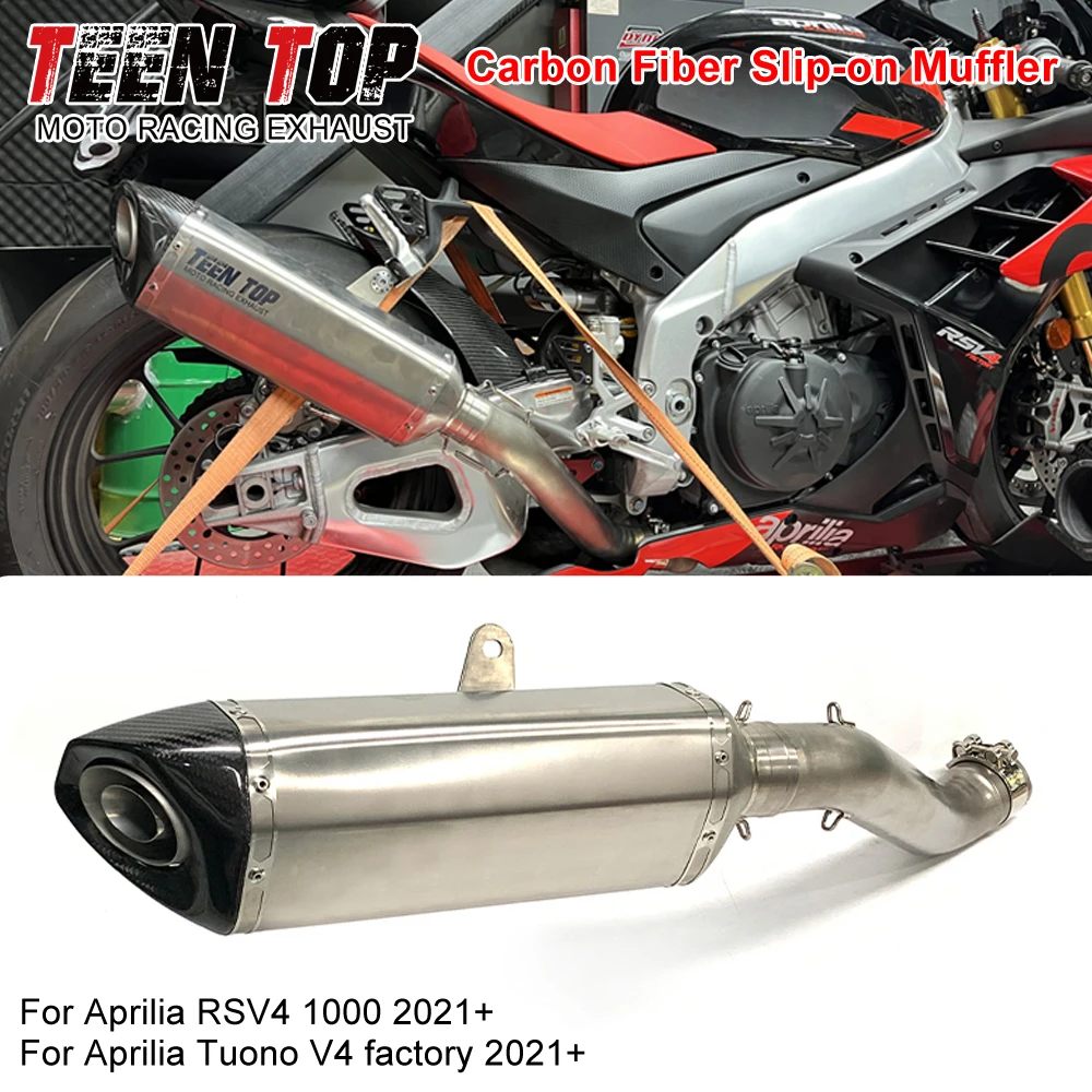 For Aprilia RSV4 1000/Tuono V4 factory Exhaust Muffler with DB Killer Motor Bike Escape Systems RSV4 1000 2021+ Connect Tube