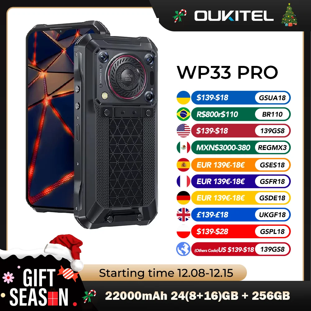 Oukitel WP33 Pro 5G Rugged Smartphone  22000mAh 6.6\