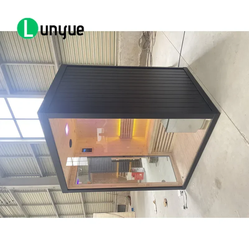Modern Single Spruce Solid Wood Electronic Wet Steam Sauna with Computer Control Panel for Home Use Factory Direct Sale