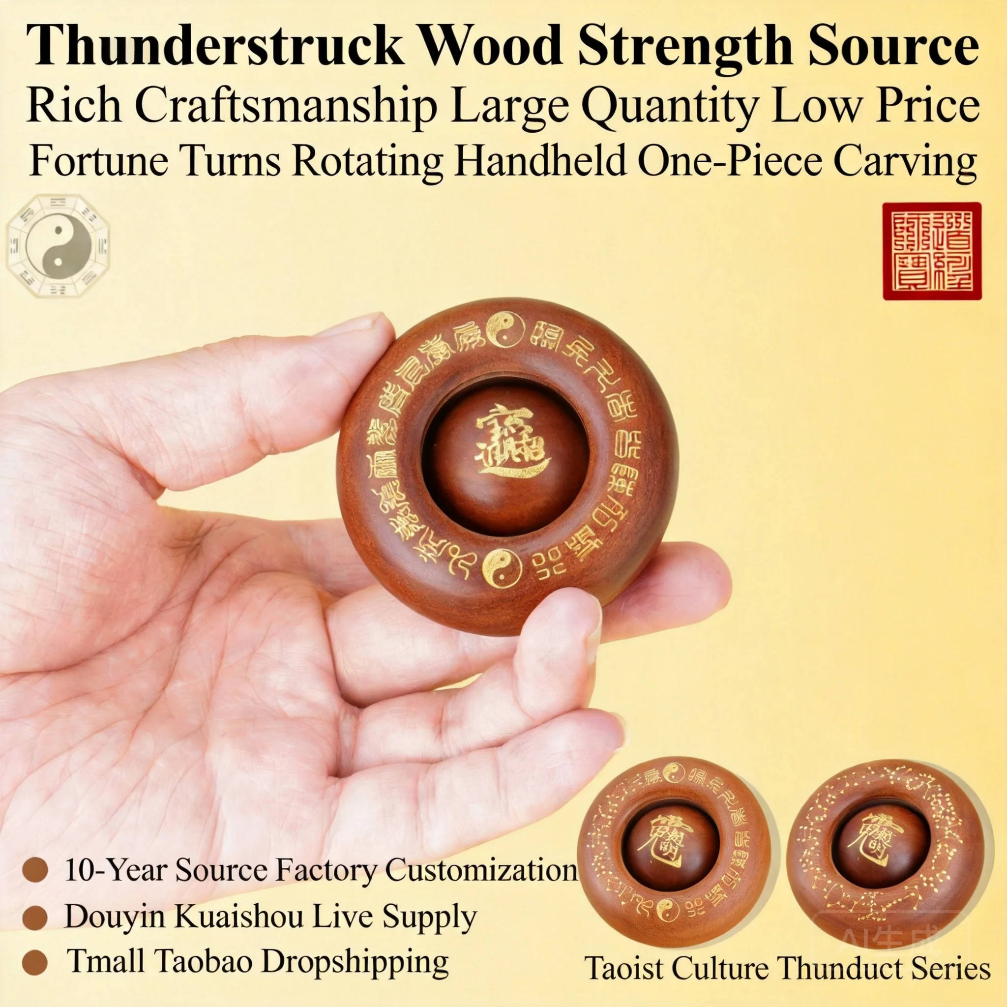 thunder-struck-jujube-wood-gold-gilded-28-constellations-taoist-rotatable-handheld-ornament-lucky-fortune-blessing-wealth-bringi