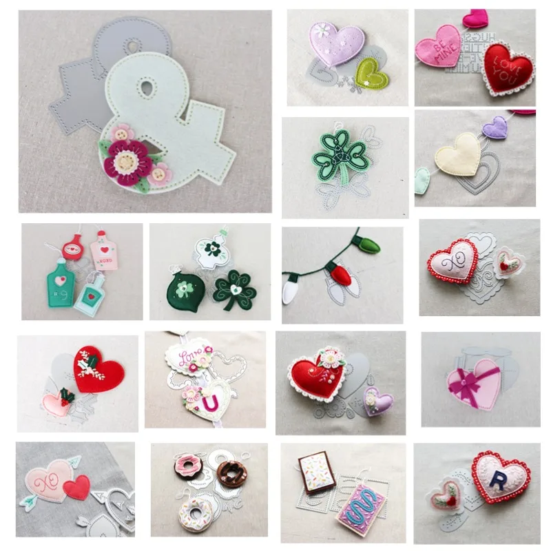 Light MetalValentine for Love Sweet Heart ดอกไม้ Twinkle ตัดตายซิลิโคนแสตมป์ Scrapbooking ลายฉลุอัลบั้มรูปการ์ด DIY