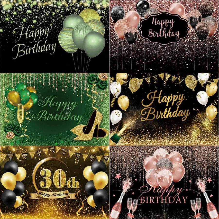 

Adult 18th 30th 60th Birthday Photography Backdrop Balloon Spots Wedding Party Decor Background Photocall Baby Photo Posters