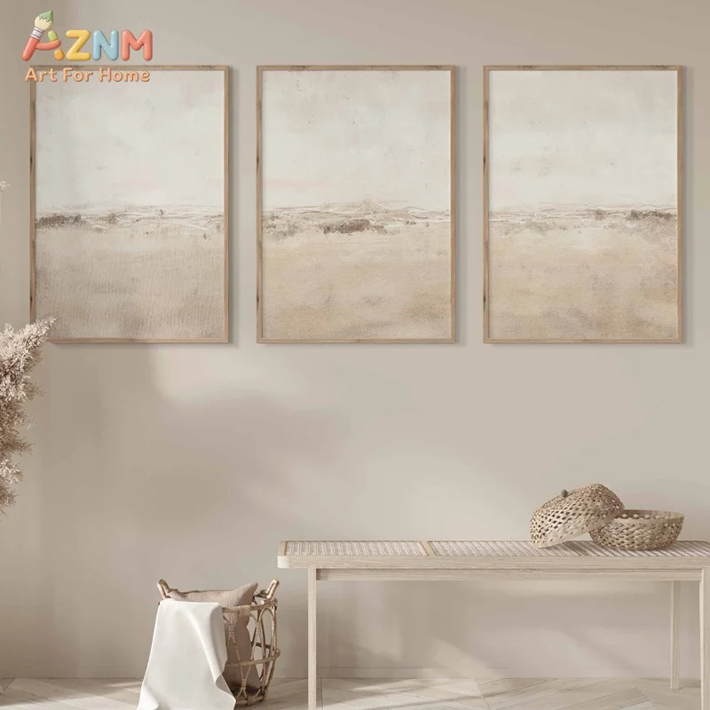 Abstract Simple Neutral Posters and Prints Gallery Wall Art Canvas Painting Nordic Art Modern Minimalist Landscape Picture De