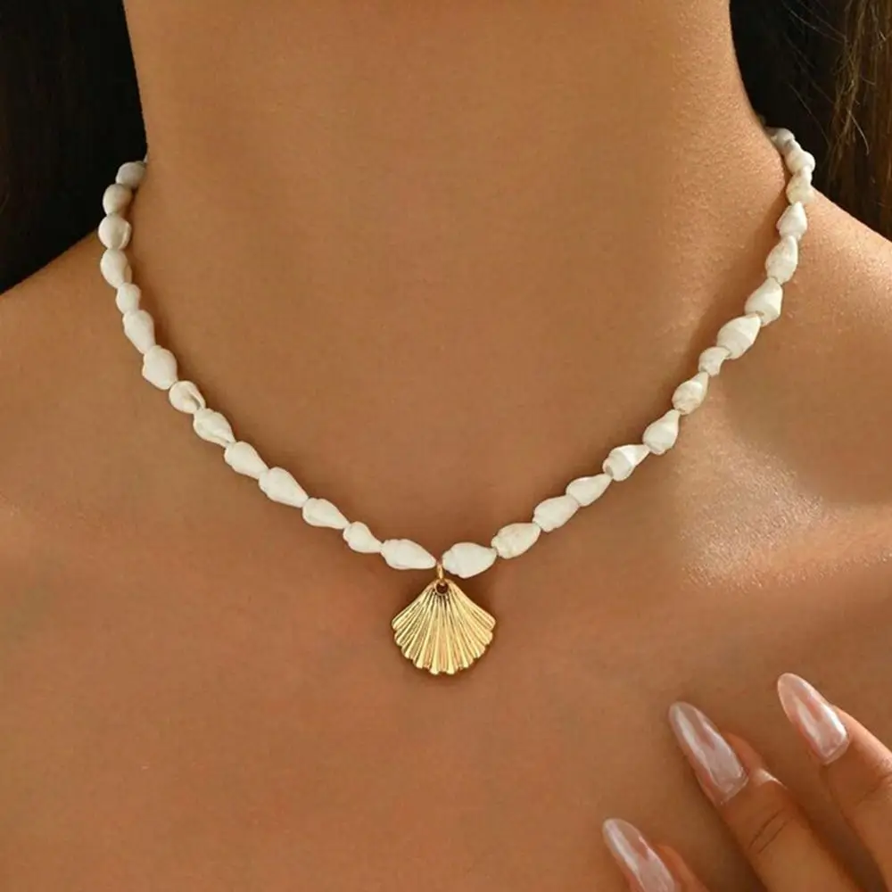 Holiday Handmade Seashell Ocean Style Boho Conch Pendant Natural Beach Style Starfish for Women