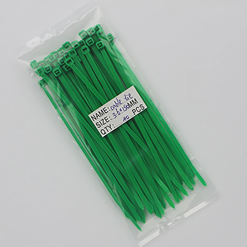 green color   Self-locking plastic nylon tie cable tie fastening ring 150/200/250mm cable tie zip wraps strap nylon