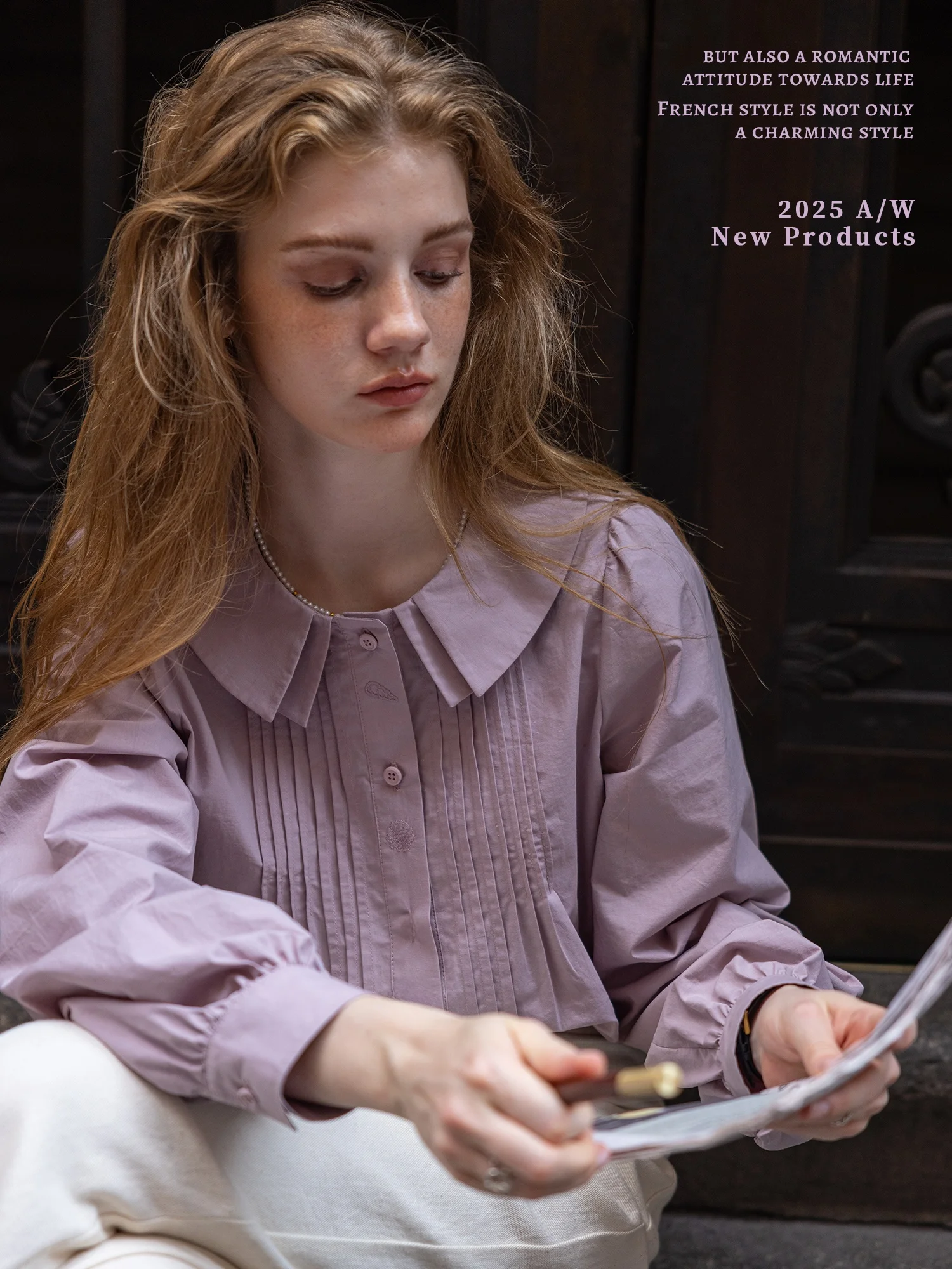 

Romantic Mate Cotton Linen Blend Heavy Embroidery irt Women's Straight Cut Long Sve Breathable Comfortable French Sle Top