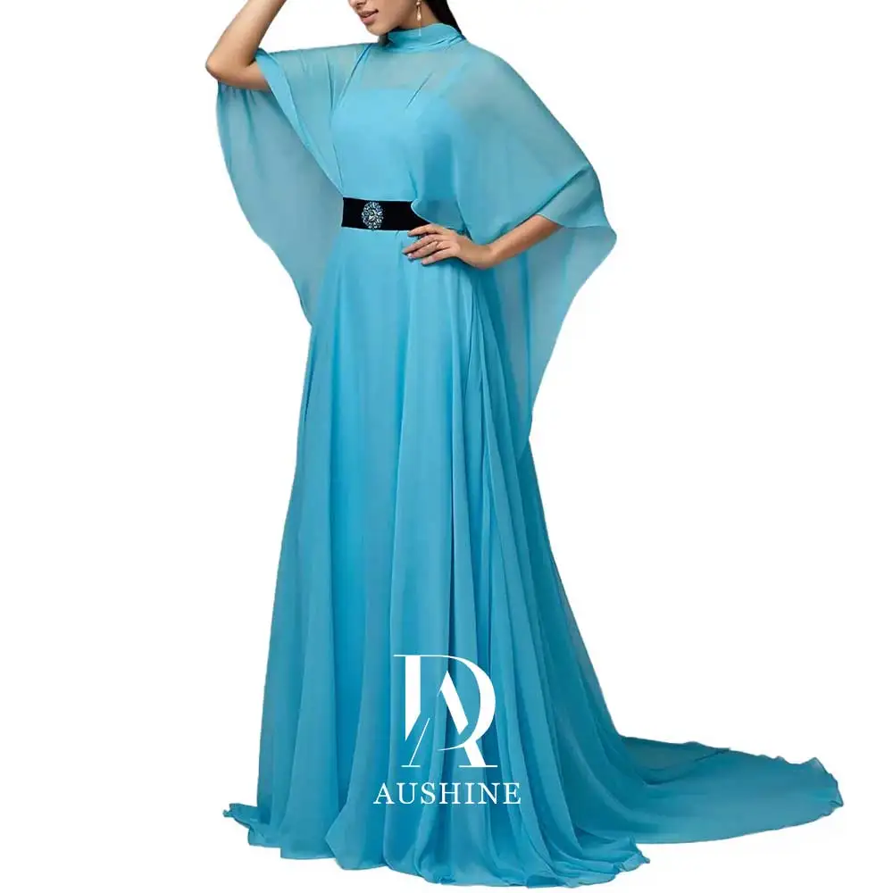 Aushine Dress Luxury Birthday Evening Dress Floor Length Sleeveless Summer Elegant Wedding Party Gowns For Women Arab 2024Fu