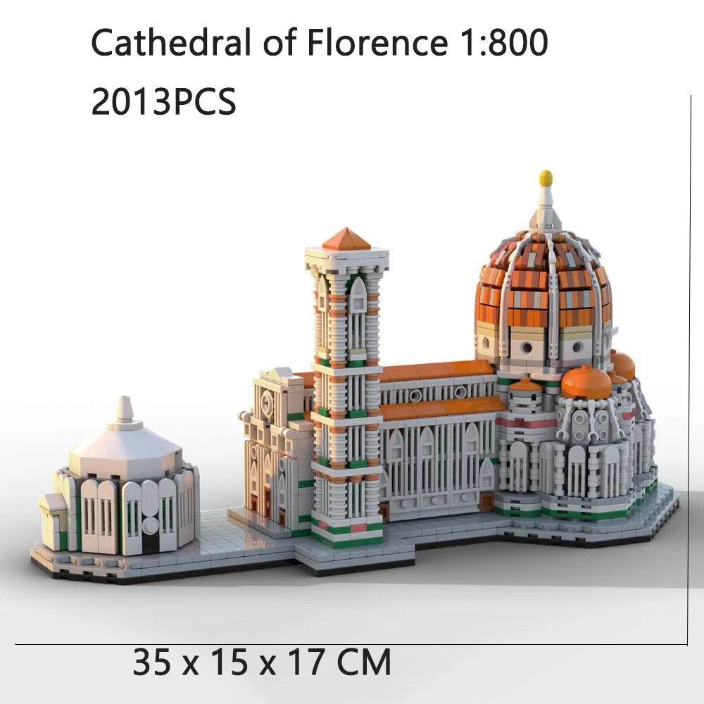 

2013PCS MOC Cathedral of Florence 1:800 Classic Architecture Building Blocks Assembly DIY Model Toy Brick Children Birthday Gift