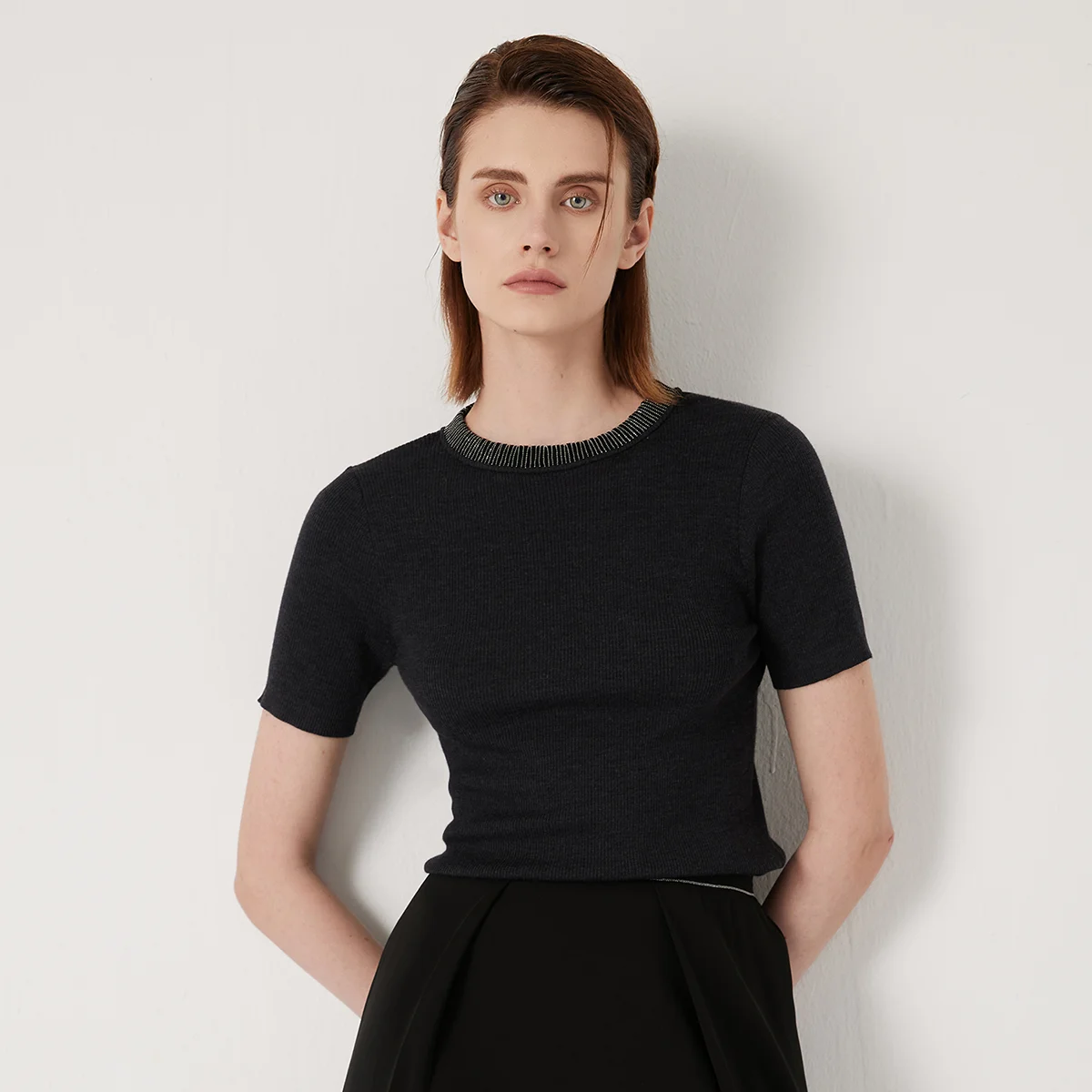 

BC1107 Summer ladies High Quality Clothes Merino Wool Silk Sweaters Knitted Tshirts Womens Luxurious Clothing