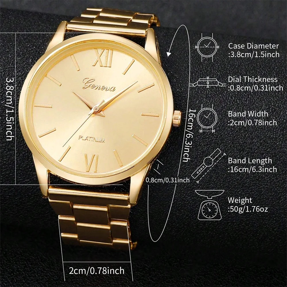 6PCS/Set Fashionable Ladies Elegant Watch Ladies Luxury Quartz Watch Light Luxury Watch Bracelet Set As A Gift For Mom image 5