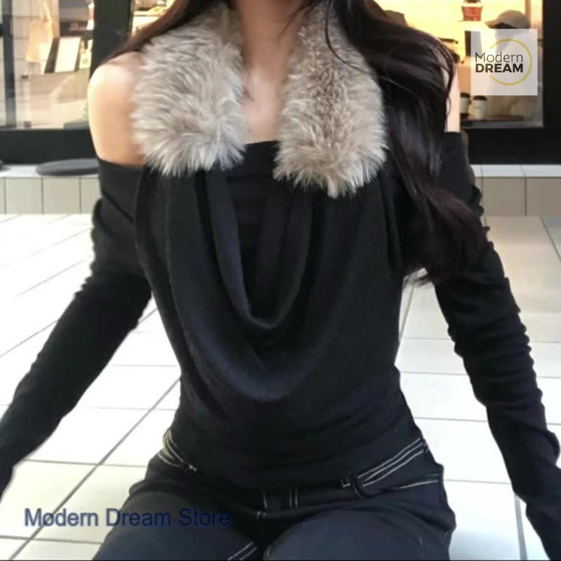 

Корейская женская рубашка с длинными рукавами и воротником из двух частей на осень и зиму, популярная рубашка для девочек с висящим воротником и распашным воротником