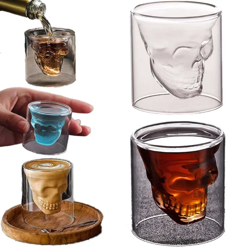 Wine Cup Glasses of Wine Crystal Cocktail Glasses Whisky Barware Beer Drinkware Drinking Coffee Mugs Double Bottom Mug Glass Cup