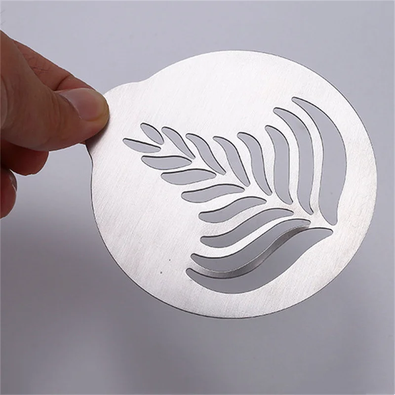 5pcs Stainless Steel Cafe Foam Template Barista Stencils Mold Coffee Art Needles Stainless Steel latte Needle Powder Sprinkle