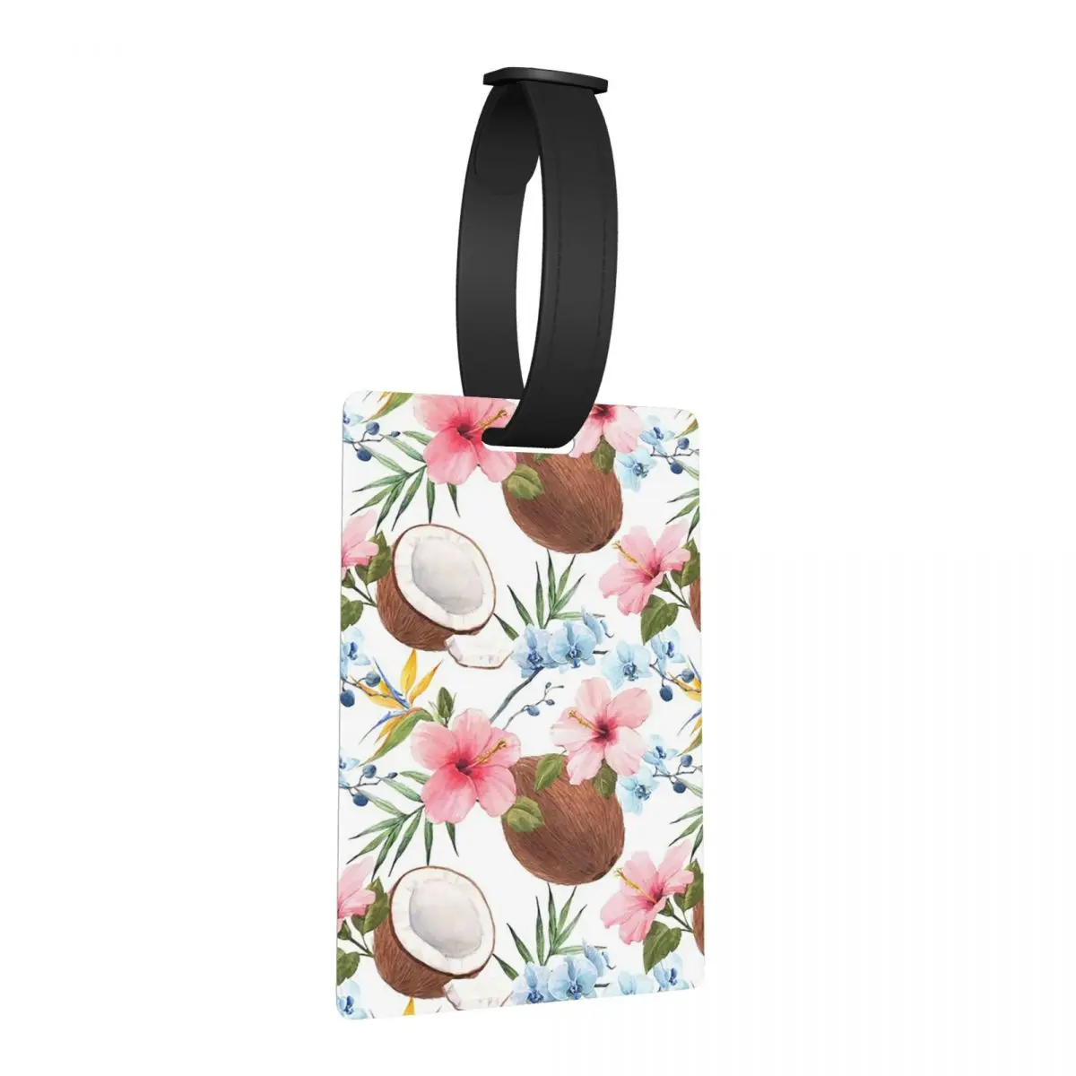 

Кокосовое молоко, тропический цветочный узор, багажные бирки, аксессуары для чемодана, дорожный багаж, посадочная бирка, держатель этикетки, идентификационное имя, адрес