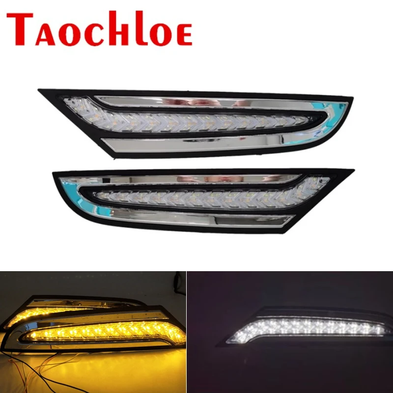 2Pcs 24V Daytime Running Lights LED DRL For Mercedes Benz Actros MP3 Truck Lights Dynamic Turn Signal Tuning Parts Accessory