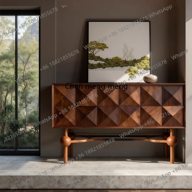 

Medieval style home solid wood porch cabinet is opposite the door, living room retro Song's aesthetic furniture