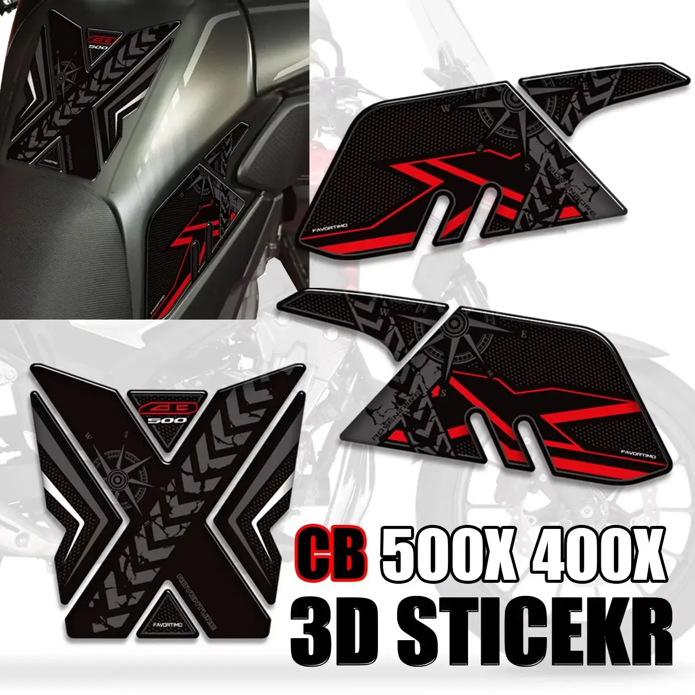 

CB400X CB500X Подходит для Honda CB 400 500 CB400 3d клейкие наклейки Наклейки на бак Боковые ручки Газ Мазут Комплект защиты колена