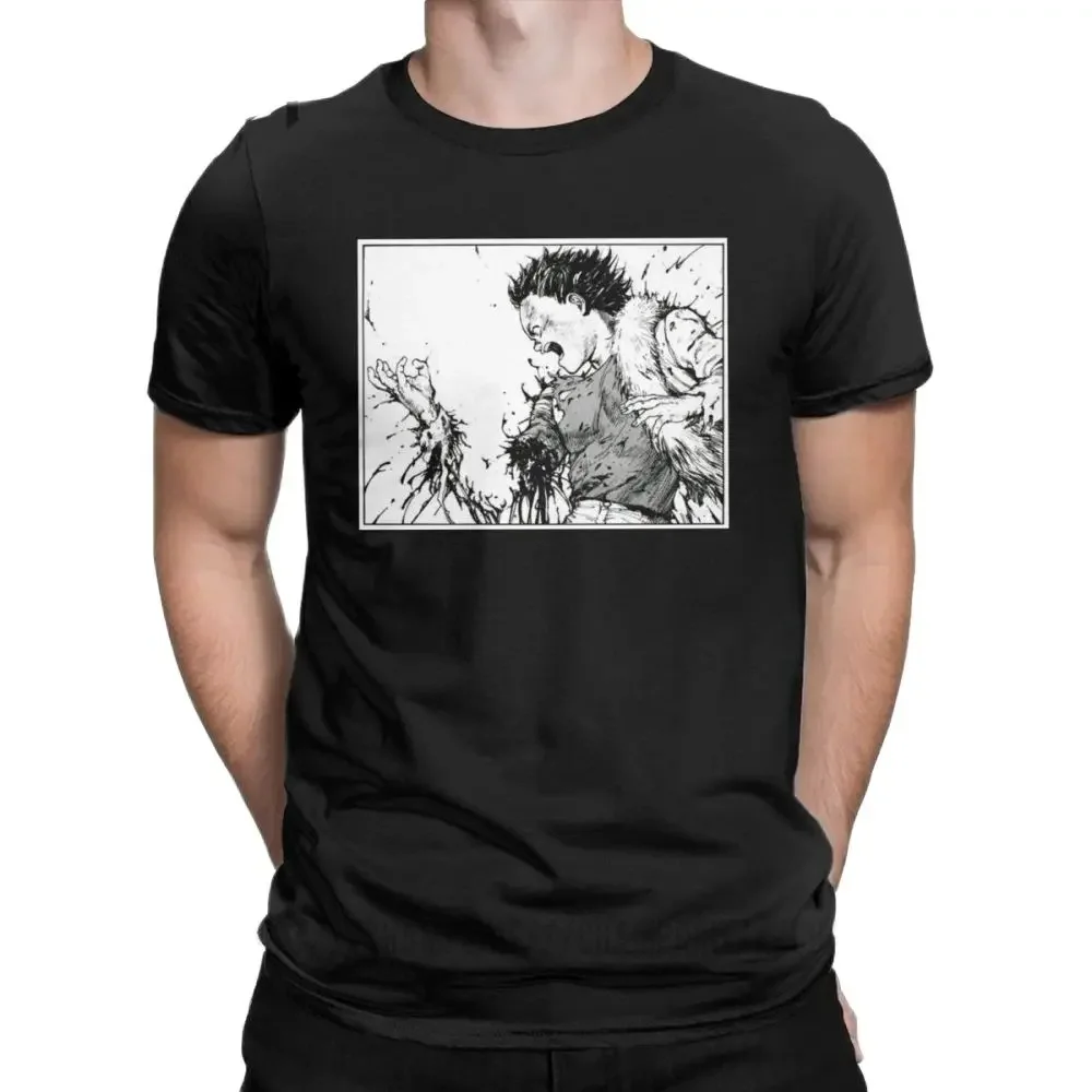 Men's Akira Tetsuo Losing Arm T Shirts Manga Kaneda Japanese Anime Neo Tokyo 100% Cotton Short Sleeve Tees Gift Idea T-Shirts