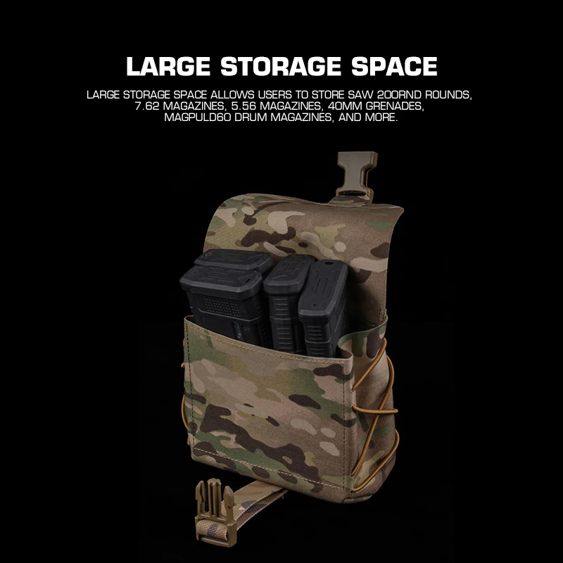 

ARC Tactics Molle Pouch Большая вместительная поясная сумка для винтовки 5,56 7,62 Журнал 40 мм Гранаты Барабан Magzines SAW 200RND Круги