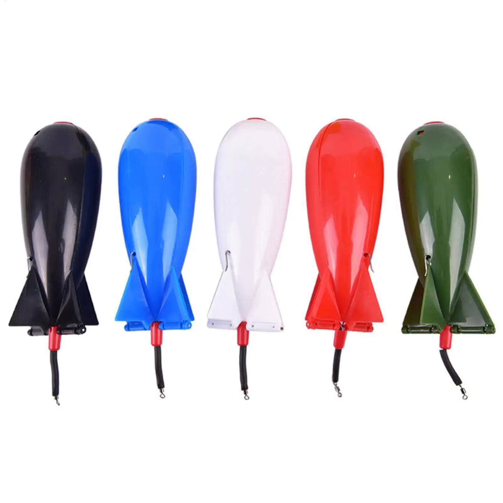 Accesorio para la pesca de carpas: lanzador de cebo tipo «rocket», flotador, señuelo, soporte para cebo, lanzador de pellets tipo «spomb», equipo para la colocación del cebo.