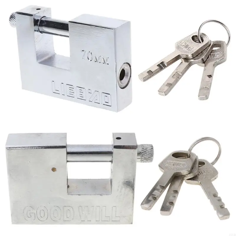 A2UD Steel Burglar Padlock Security Safety Lock Antique Horizontal Opening