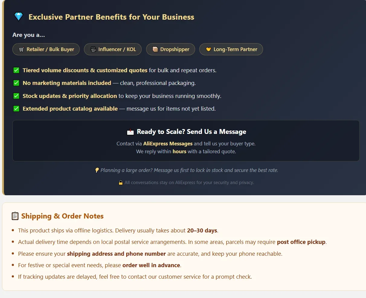 B2B Inquiry And Shipping Banner