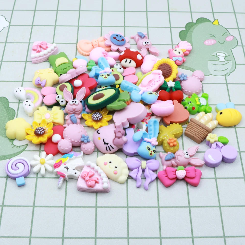 Mini Cartoon Candy Color Resin Patch Handmade DIY Cream Glue Phone Case Material Cup Shoe Decor Hair Clip Cute Accessories