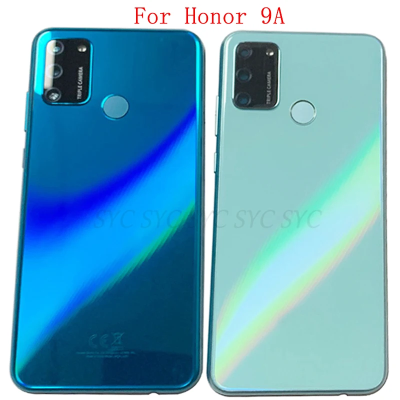 

Back Cover Rear Door Housing Case For Honor 9A Battery Cover with Camera Lens Fingerprint Flex Repair Parts