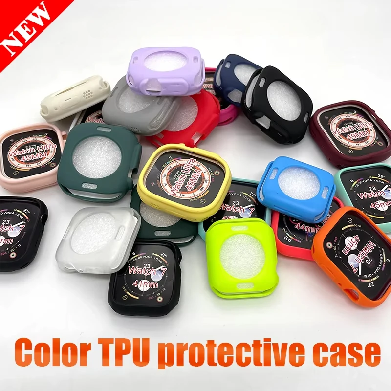 20PCS Candy Colors TPU Protective Case Case for Apple Watch S10 42/46mm Soft Cover for Iwatch 49mm 45mm 44mm 42mm 41mm 40mm 38mm