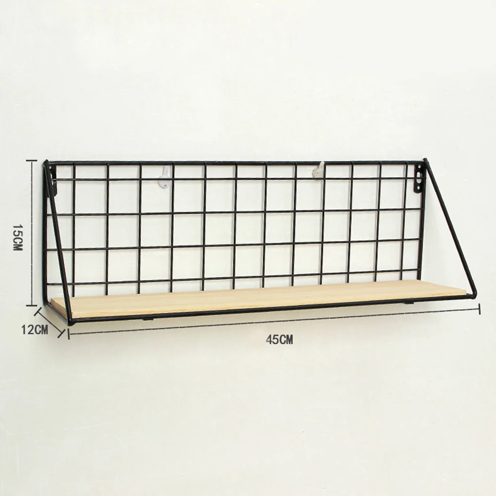 Decoración de pared Estante montado en la pared Estante de hierro Soporte para maceta de bambú Almacenamiento simple