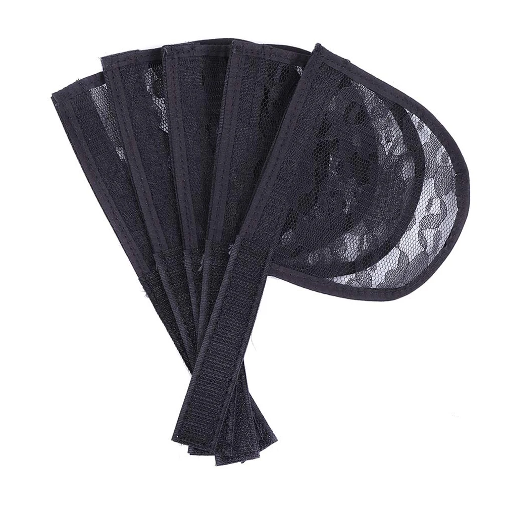 3pcs/5pcs Ponytail Hair Net For Making Ponytail Hair Extension Black Pony Tail Weaving Net With Adjust Strap Lace Net For Wigs