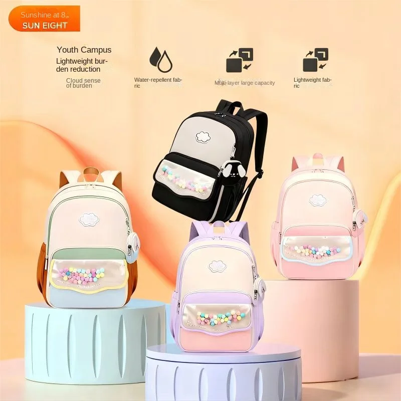 

Школьная сумка для отдыха Sun Eight для девочек 4-6 классов, ортопедический рюкзак на плечо для учащихся средней высоты, большая вместимость, легкие Mochilas