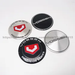 Vossen-Tapa de rueda 4pca, 45mm, 50mm, 56mm, 60mm, 65mm, pegatina, emblema, insignia, pegatina de llanta de coche