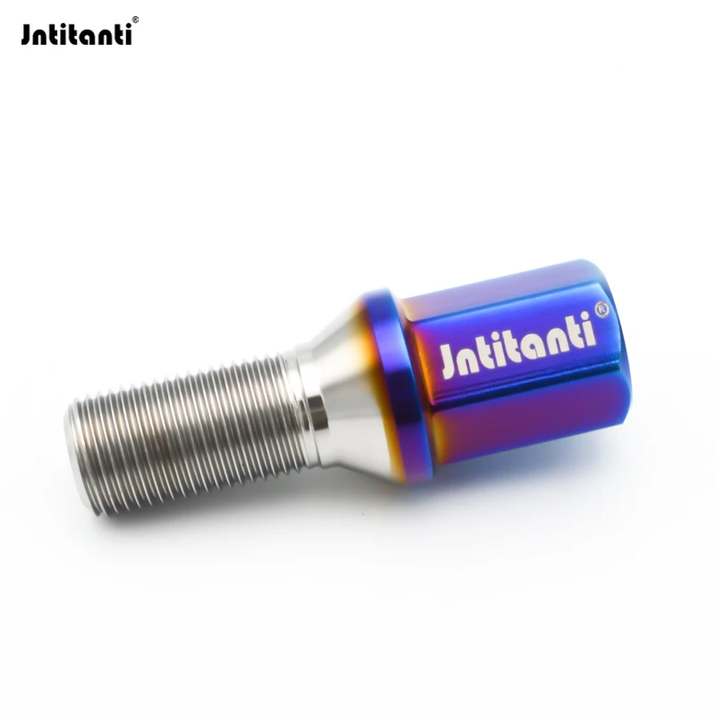 Jntitanti  Gr5 titanium wheel bolt M14x1.5x30-38mm for Lamborghini/Maserati/Renault/Alfa Romeo Stelvio 2.0T