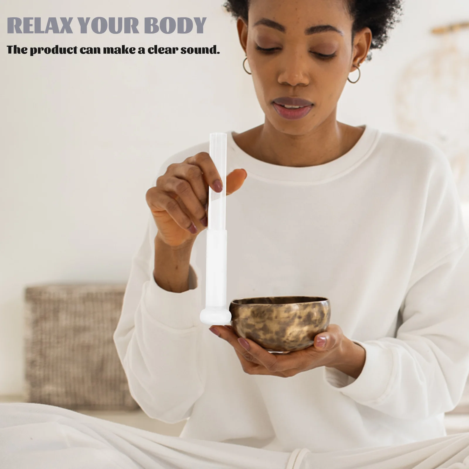 

Crystal Stick Singing Mallet Acrylic Striker For Meditation Clear Durable Small Light Easy Carry Spiritual Accessories Sound