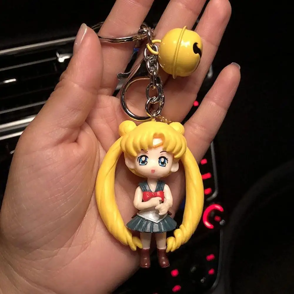 세일러 문 츠키노 우사기 애호가 키 버클 레인보우 자동차 키체인 배낭 펜던트, 애니메이션 주변기기, 어린이 장난감, 명절 선물